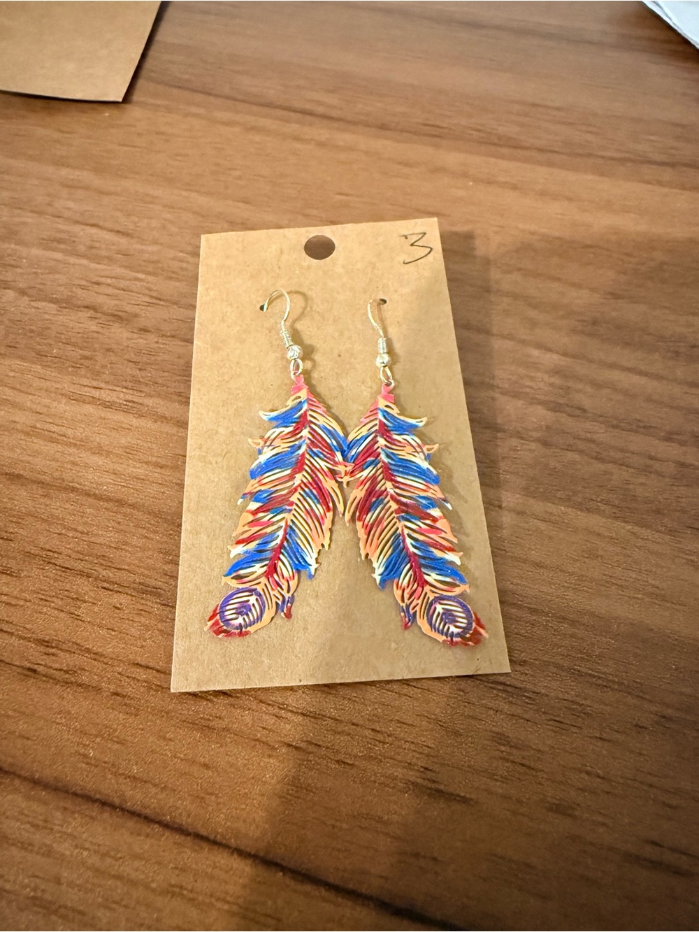 Feather Dangle Earrings in Multicolor by